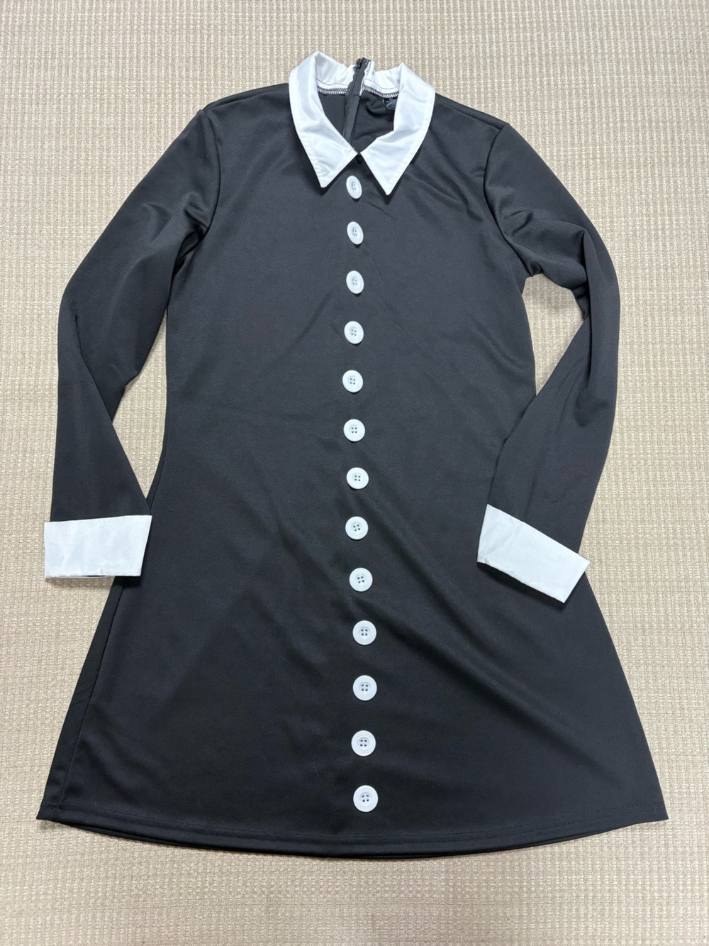 Wednesday Adam’s Official Adam’s Family Button-Front Long Sleeve Dress